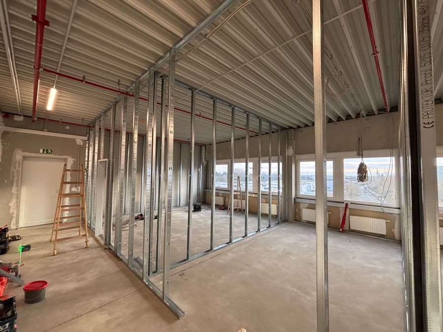 Metallständerwerk für neue Raumaufteilung im Innenausbau
